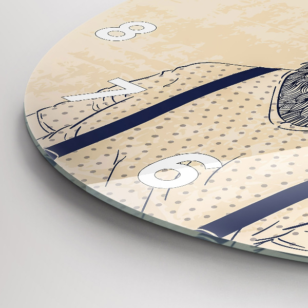 Ceas rotund de perete din sticlă Cerb abstract