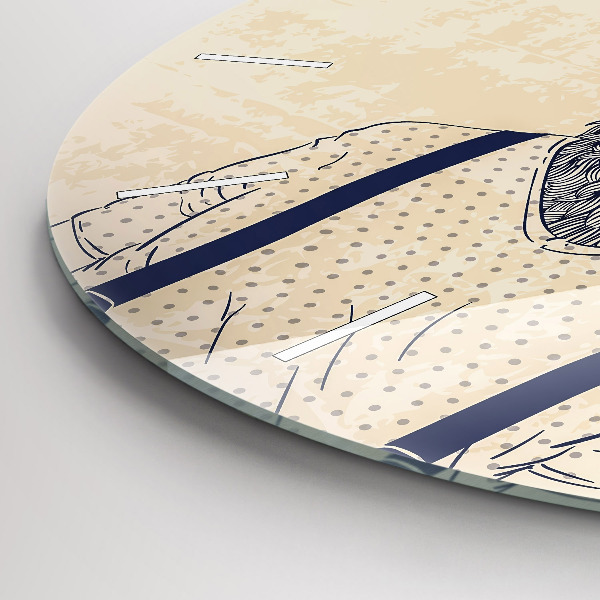 Ceas rotund de perete din sticlă Cerb abstract