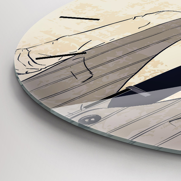 Ceas rotund de perete din sticlă Bărbat cu barbă