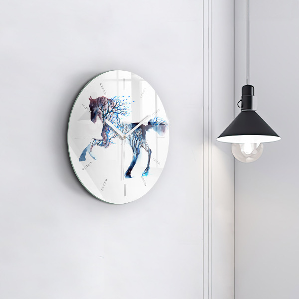 Ceas rotund de perete din sticlă Natura animalului
