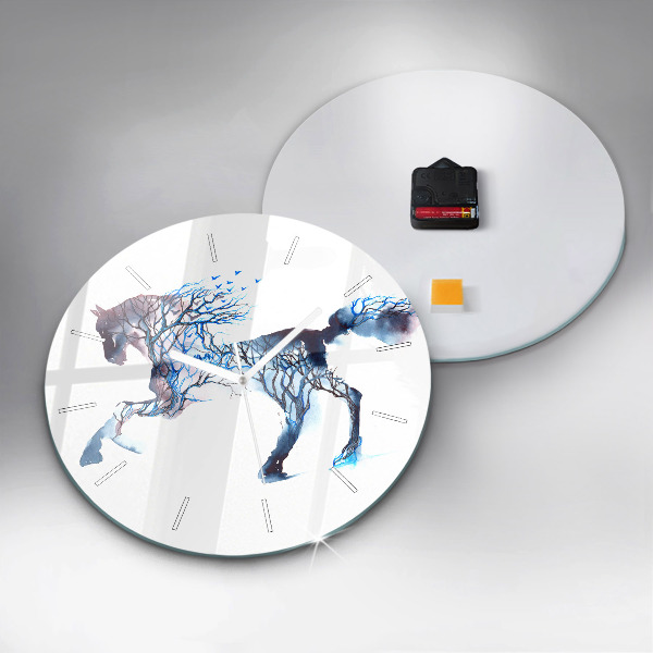 Ceas rotund de perete din sticlă Natura animalului