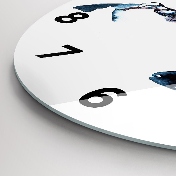 Ceas rotund de perete din sticlă Natura animalului