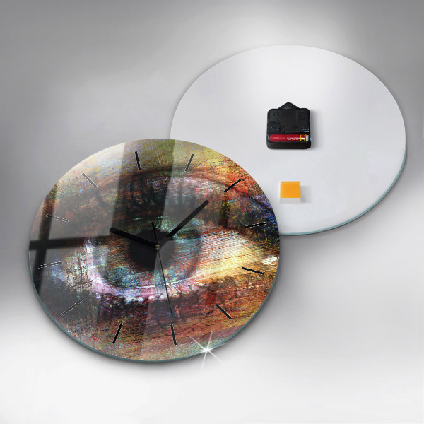 Ceas rotund de perete din sticlă Street Art Eye