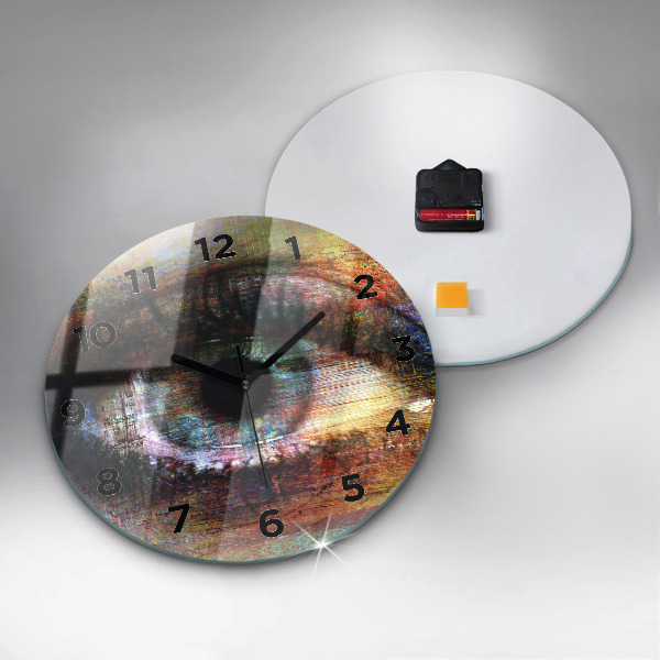 Ceas rotund de perete din sticlă Street Art Eye