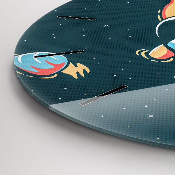 Ceas rotund de perete din sticlă Copil astronaut