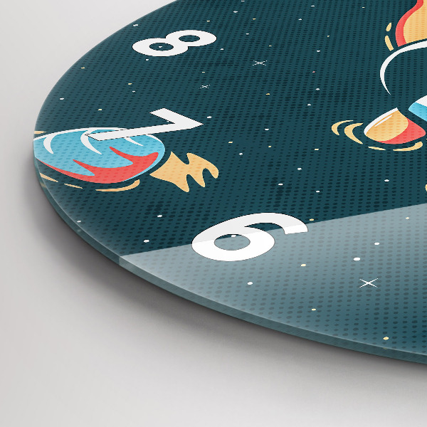 Ceas rotund de perete din sticlă Copil astronaut