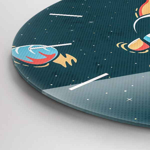 Ceas rotund de perete din sticlă Copil astronaut