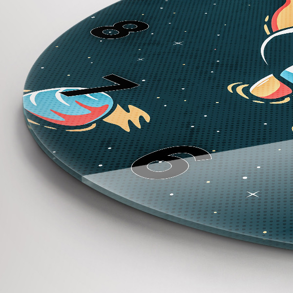 Ceas rotund de perete din sticlă Copil astronaut