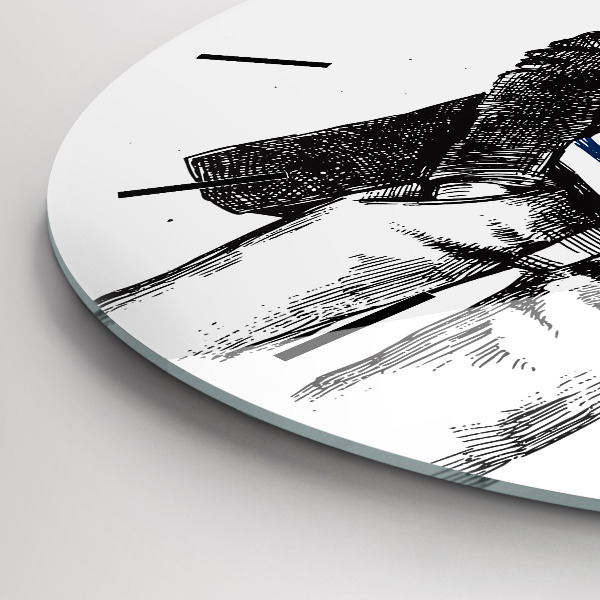 Ceas rotund de perete din sticlă Un câine într-un corp uman