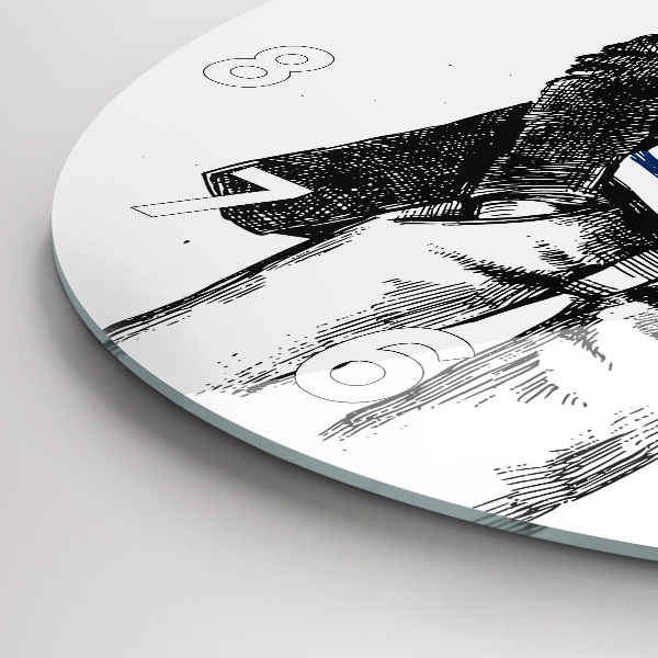 Ceas rotund de perete din sticlă Un câine într-un corp uman