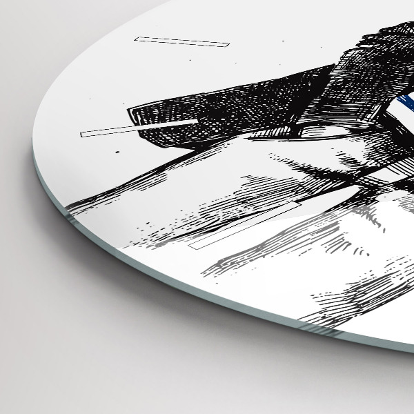 Ceas rotund de perete din sticlă Un câine într-un corp uman