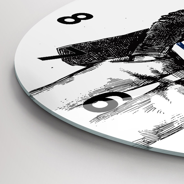 Ceas rotund de perete din sticlă Un câine într-un corp uman