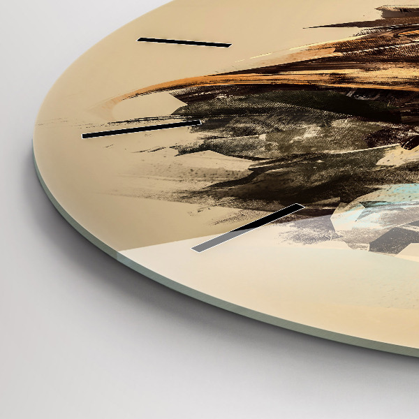 Ceas rotund de perete din sticlă Bufniță - un semn de înțelepciune