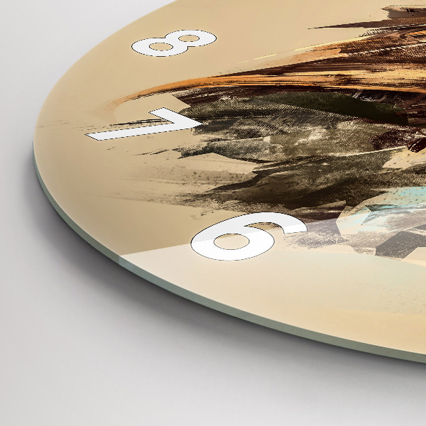 Ceas rotund de perete din sticlă Bufniță - un semn de înțelepciune