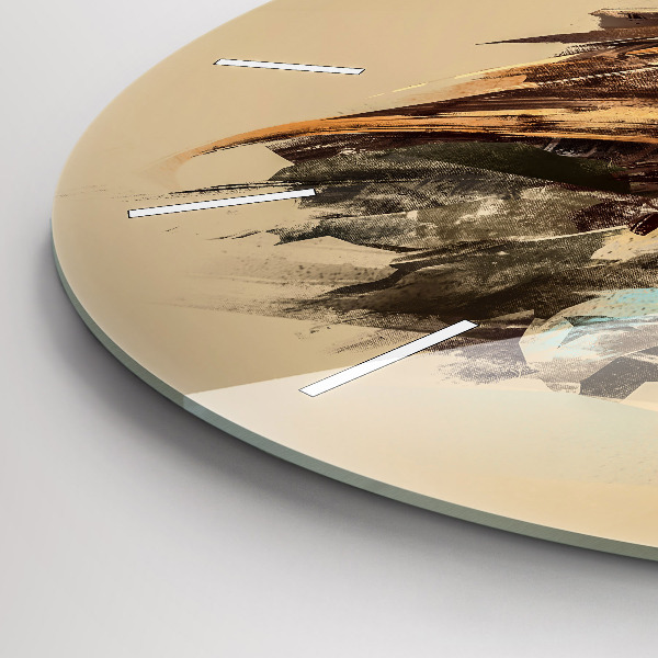 Ceas rotund de perete din sticlă Bufniță - un semn de înțelepciune