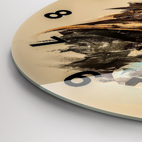 Ceas rotund de perete din sticlă Bufniță - un semn de înțelepciune