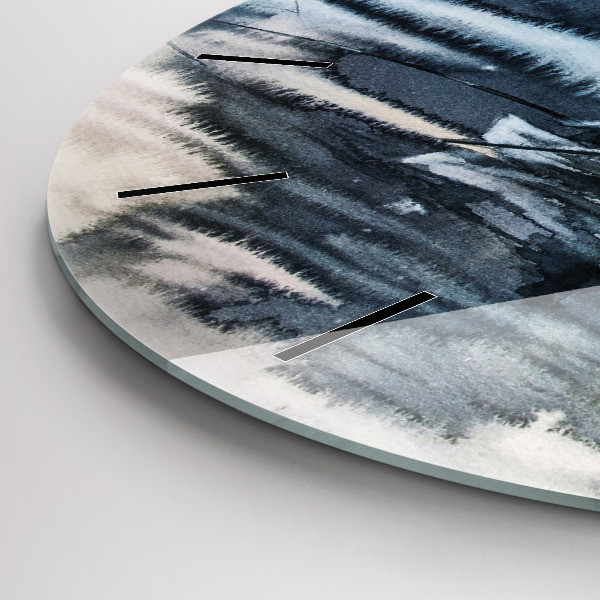 Ceas rotund de perete din sticlă Lacul de iarnă Łódka