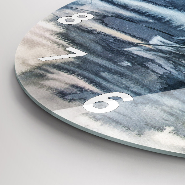 Ceas rotund de perete din sticlă Lacul de iarnă Łódka