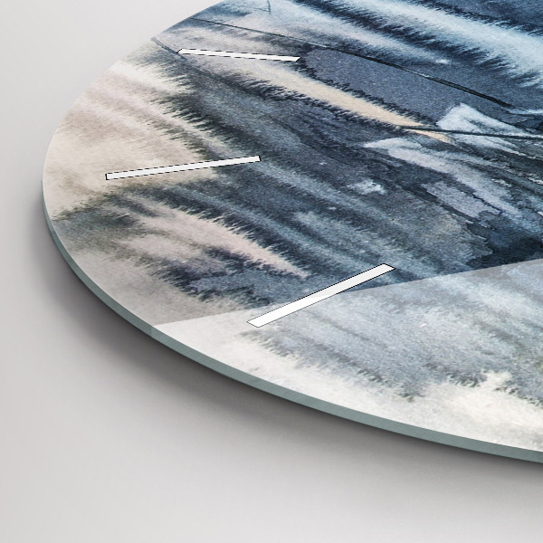 Ceas rotund de perete din sticlă Lacul de iarnă Łódka