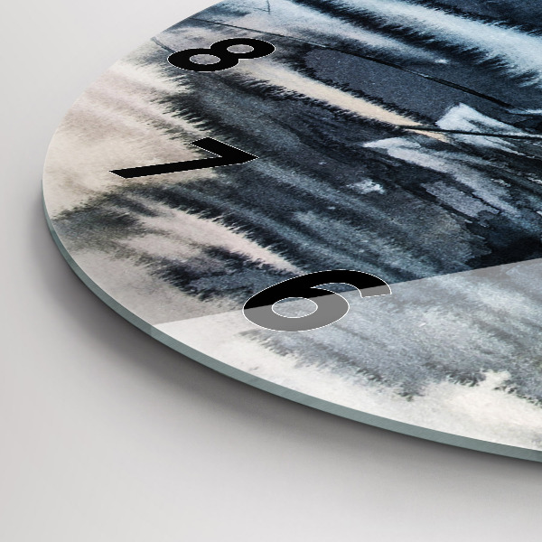 Ceas rotund de perete din sticlă Lacul de iarnă Łódka