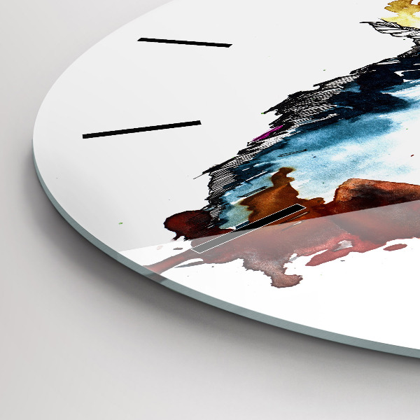 Ceas rotund de perete din sticlă Lupul și Luna Plină