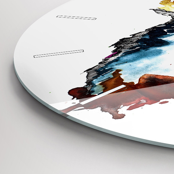 Ceas rotund de perete din sticlă Lupul și Luna Plină