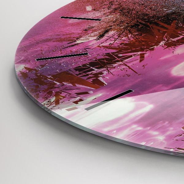 Ceas rotund de perete din sticlă Ciberspațiul