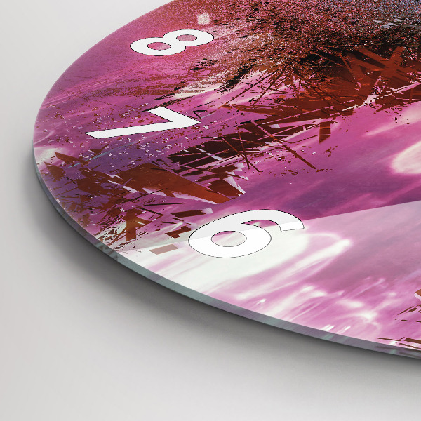 Ceas rotund de perete din sticlă Ciberspațiul