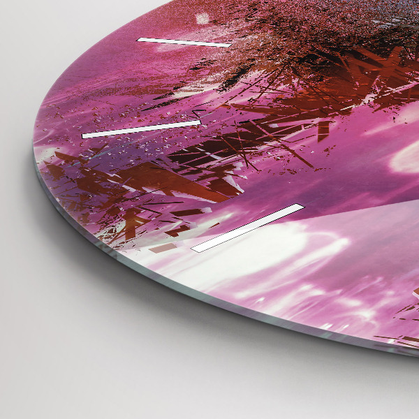 Ceas rotund de perete din sticlă Ciberspațiul