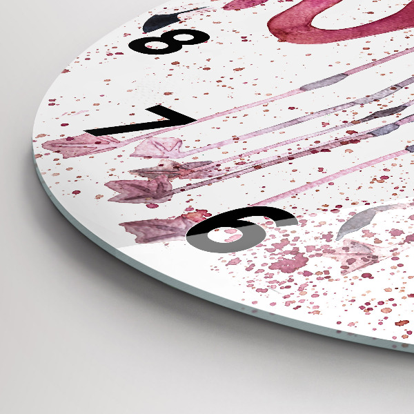 Ceas rotund de perete din sticlă O grămadă de flamingo