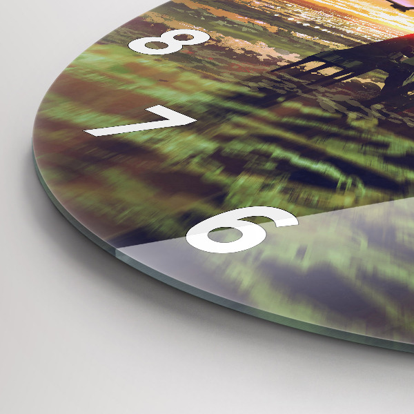 Ceas rotund de perete din sticlă Concert pe plajă