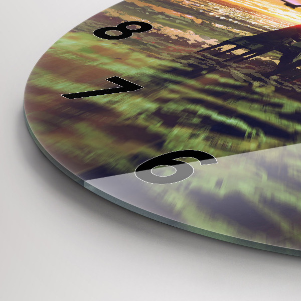 Ceas rotund de perete din sticlă Concert pe plajă