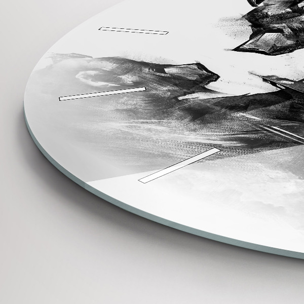 Ceas rotund de perete din sticlă Urs din desene animate