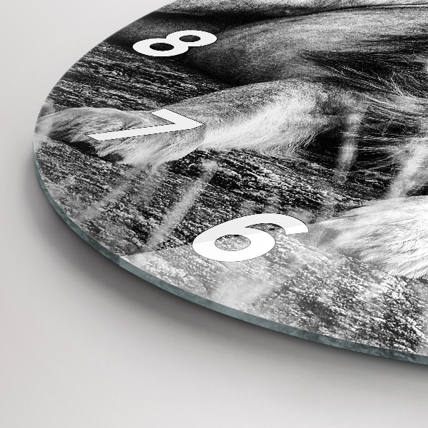 Ceas rotund de perete din sticlă Rezumat - Leu