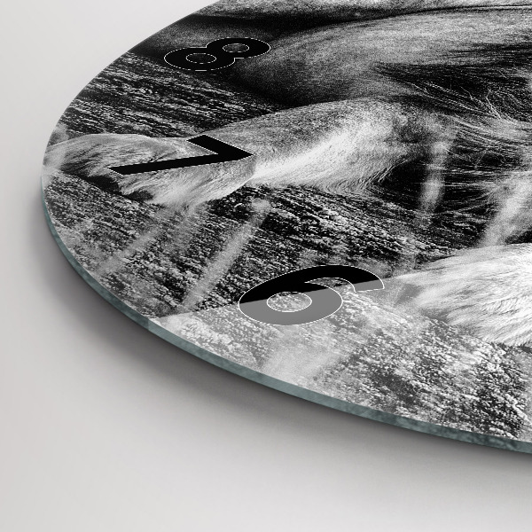 Ceas rotund de perete din sticlă Rezumat - Leu