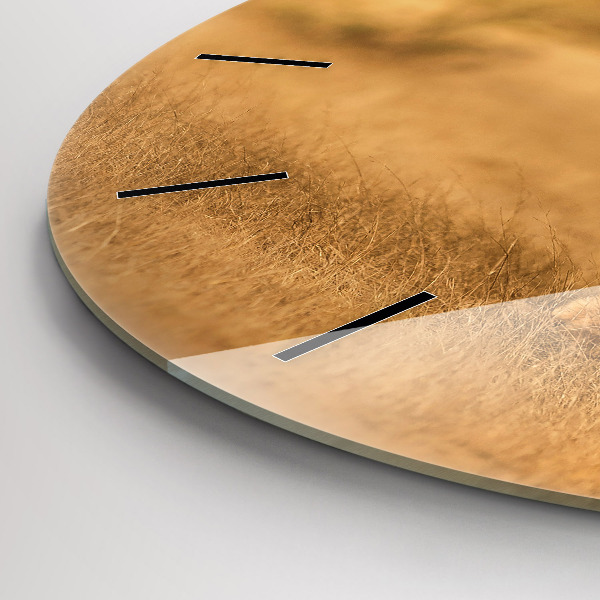 Ceas rotund de perete din sticlă Vânătoarea de tigru