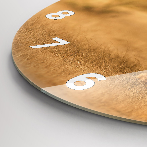 Ceas rotund de perete din sticlă Vânătoarea de tigru