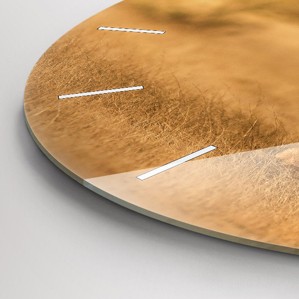 Ceas rotund de perete din sticlă Vânătoarea de tigru