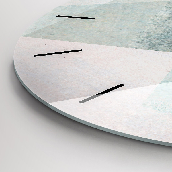 Ceas rotund de perete din sticlă Textura abstractă triunghiuri