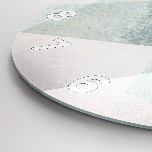 Ceas rotund de perete din sticlă Textura abstractă triunghiuri