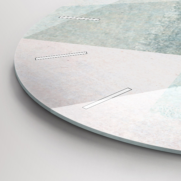 Ceas rotund de perete din sticlă Textura abstractă triunghiuri