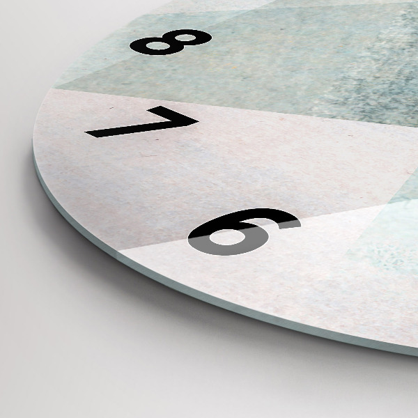 Ceas rotund de perete din sticlă Textura abstractă triunghiuri