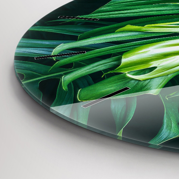 Ceas rotund de perete din sticlă Partea tropicală a naturii