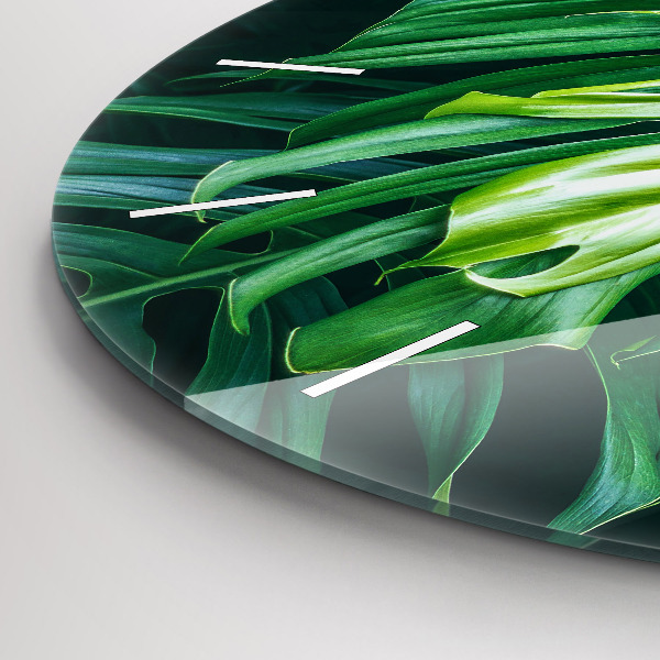 Ceas rotund de perete din sticlă Partea tropicală a naturii