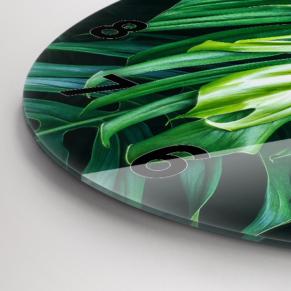 Ceas rotund de perete din sticlă Partea tropicală a naturii