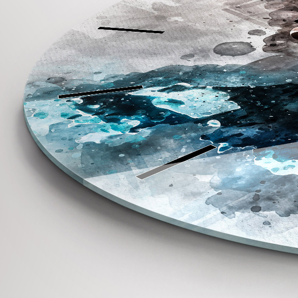 Ceas rotund de perete din sticlă Fețe abstracte