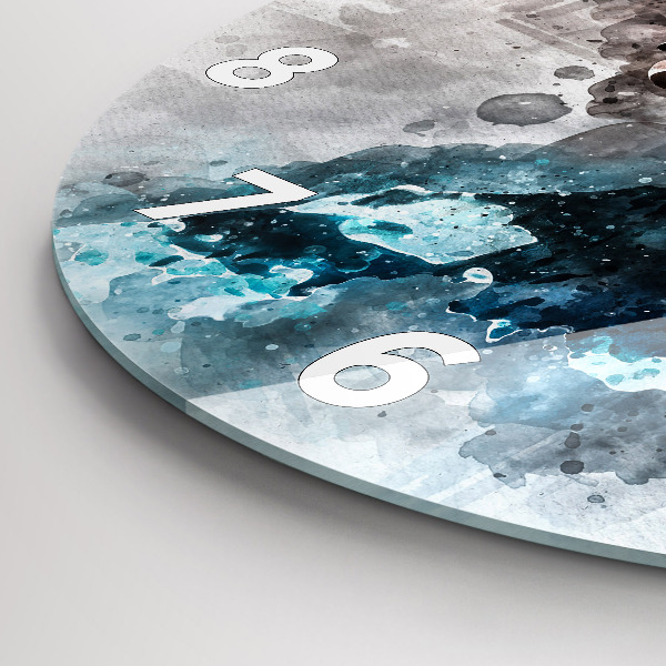 Ceas rotund de perete din sticlă Fețe abstracte