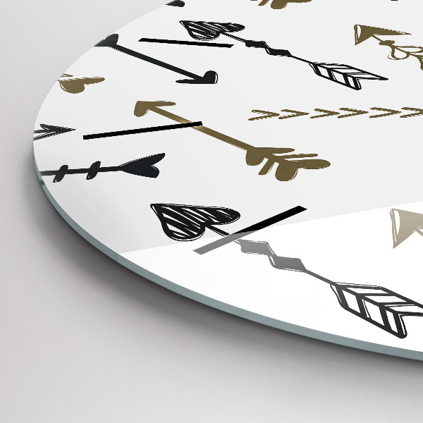 Ceas rotund de perete din sticlă Model geometric hipster