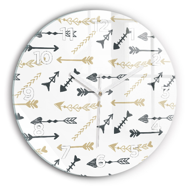 Ceas rotund de perete din sticlă Model geometric hipster