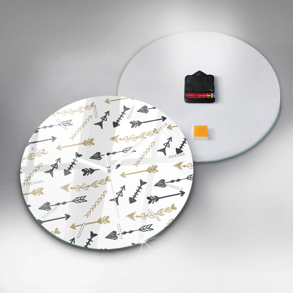 Ceas rotund de perete din sticlă Model geometric hipster